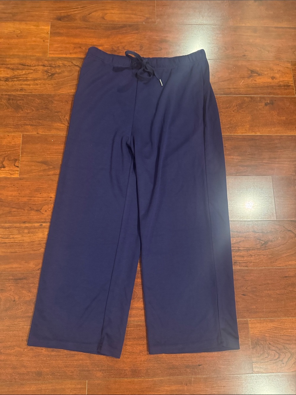 Wide Leg Drawstring Pants in Navy